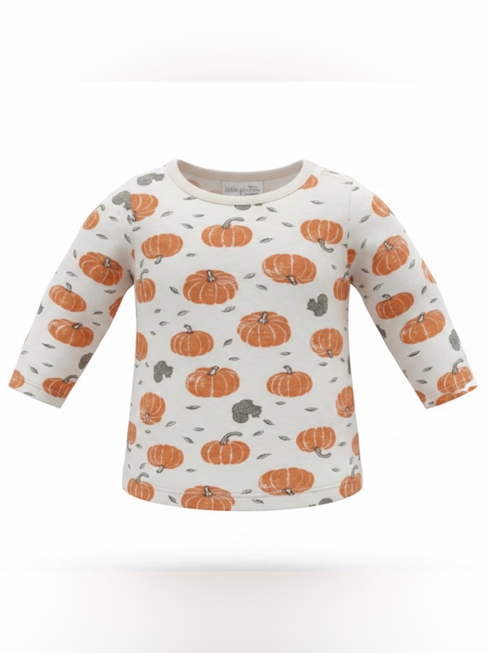 Carter's White Long-Sleeve Top with Orange Pumpkin Print